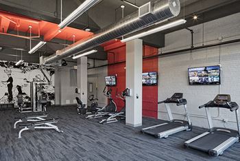 24-Hour Fitness Center at The News Apartments in Troy NY